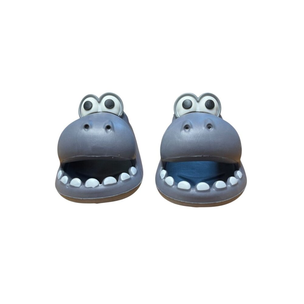 Novelty Hippo-Themed Slip-On House Slippers For Kids Size EU 34-35 ‎ 215MM Gray - Picture 11 of 11